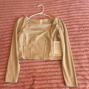 Lululemon Beige Long Sleeve Crop Top